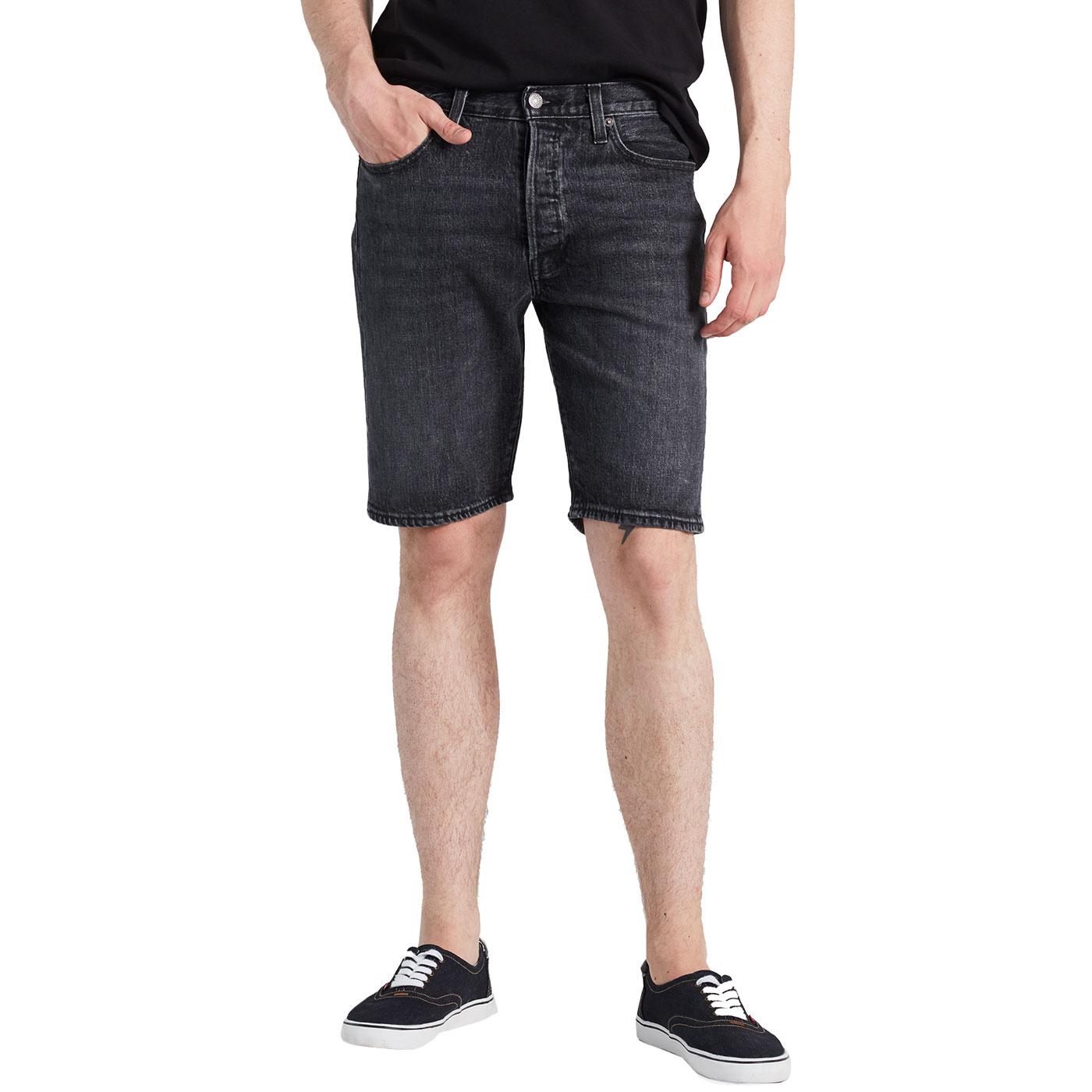 Levi S Men S Retro Denim Hemmed Shorts In Plenty Black