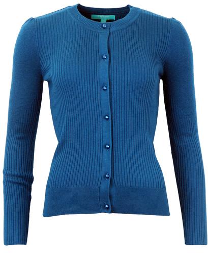 FEVER TURIN RETRO 50S CARDIGAN PETROL