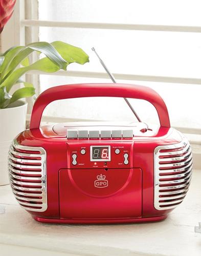 GPO Retro CD Cassette Player Radio Red