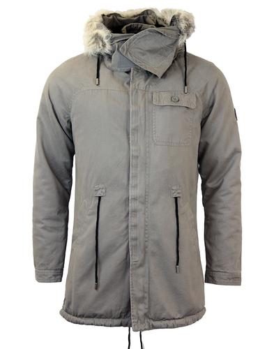 NATIVE YOUTH ENZYME RETRO MOD FISHTAIL PARKA GREY