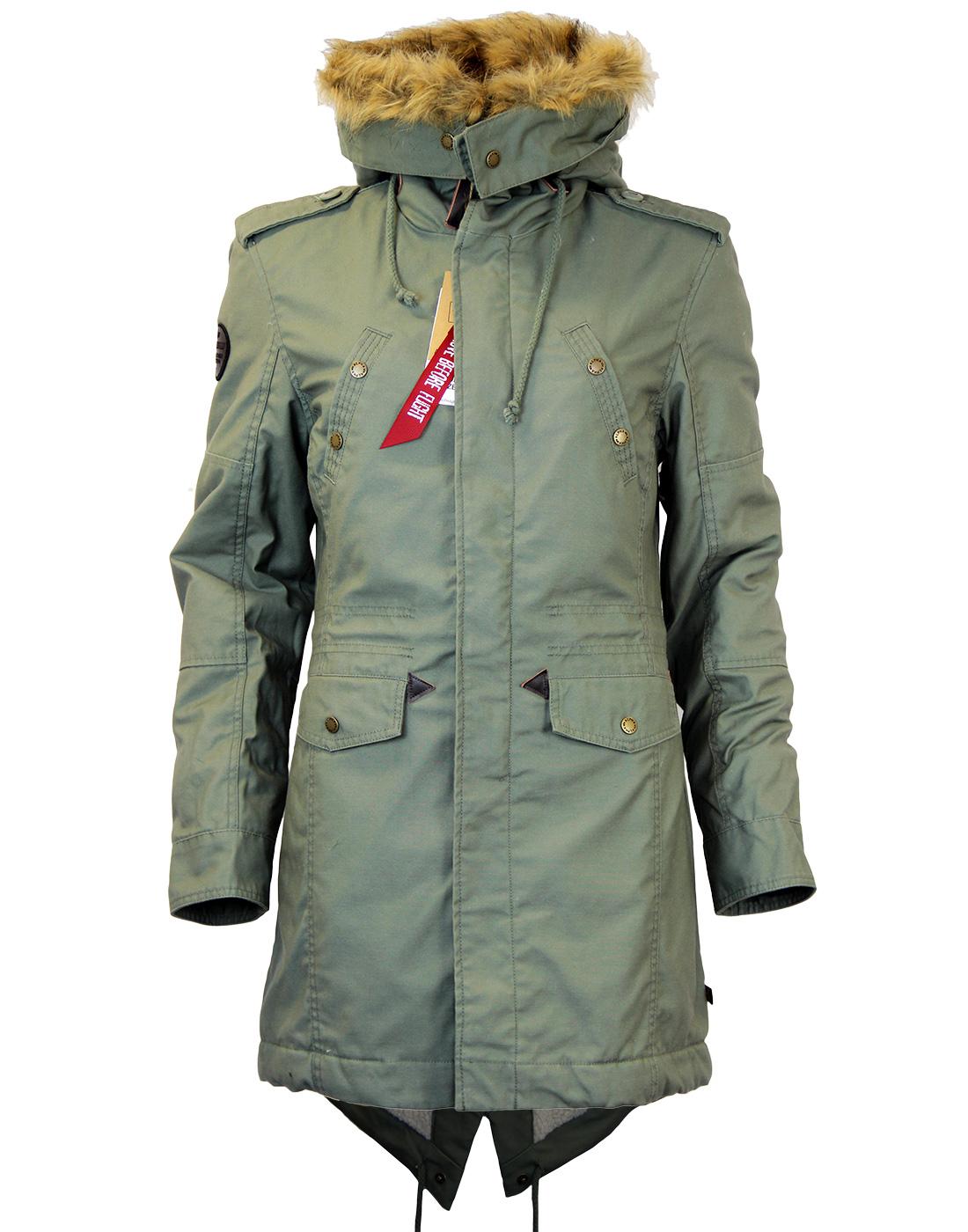 ALPHA INDUSTRIES Hooded Fishtail Womens Mod M65 Parka in Olive