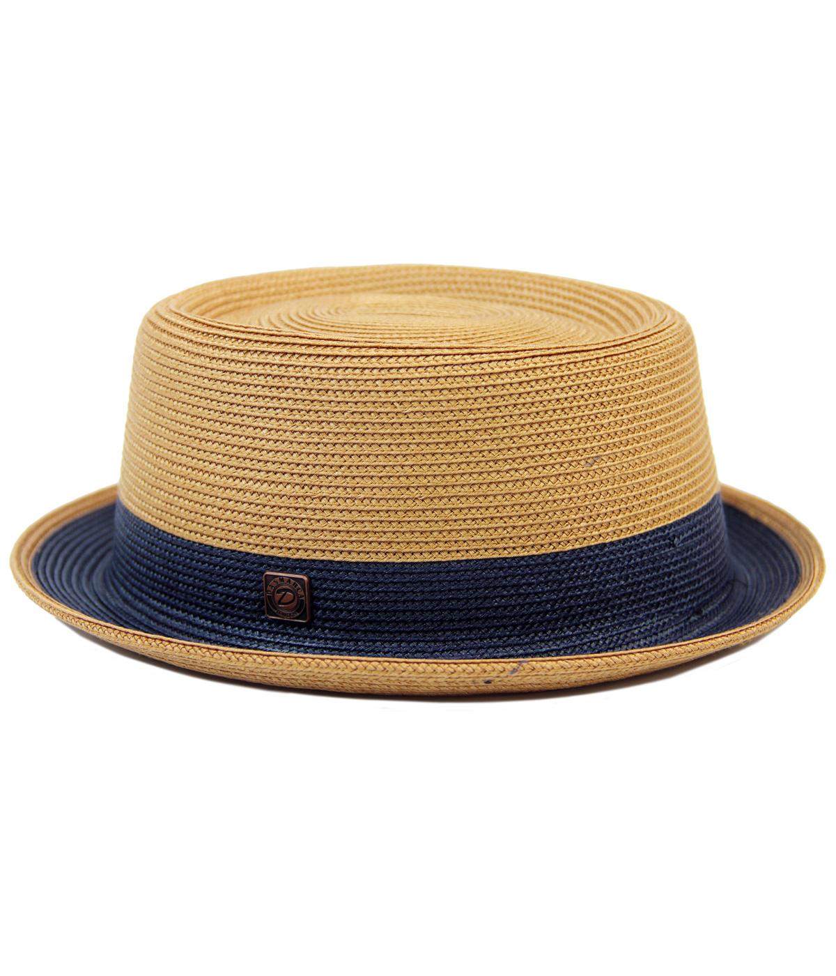 DASMARCA Bobby Retro Mod Mens Weave Trilby Hat in Tan

