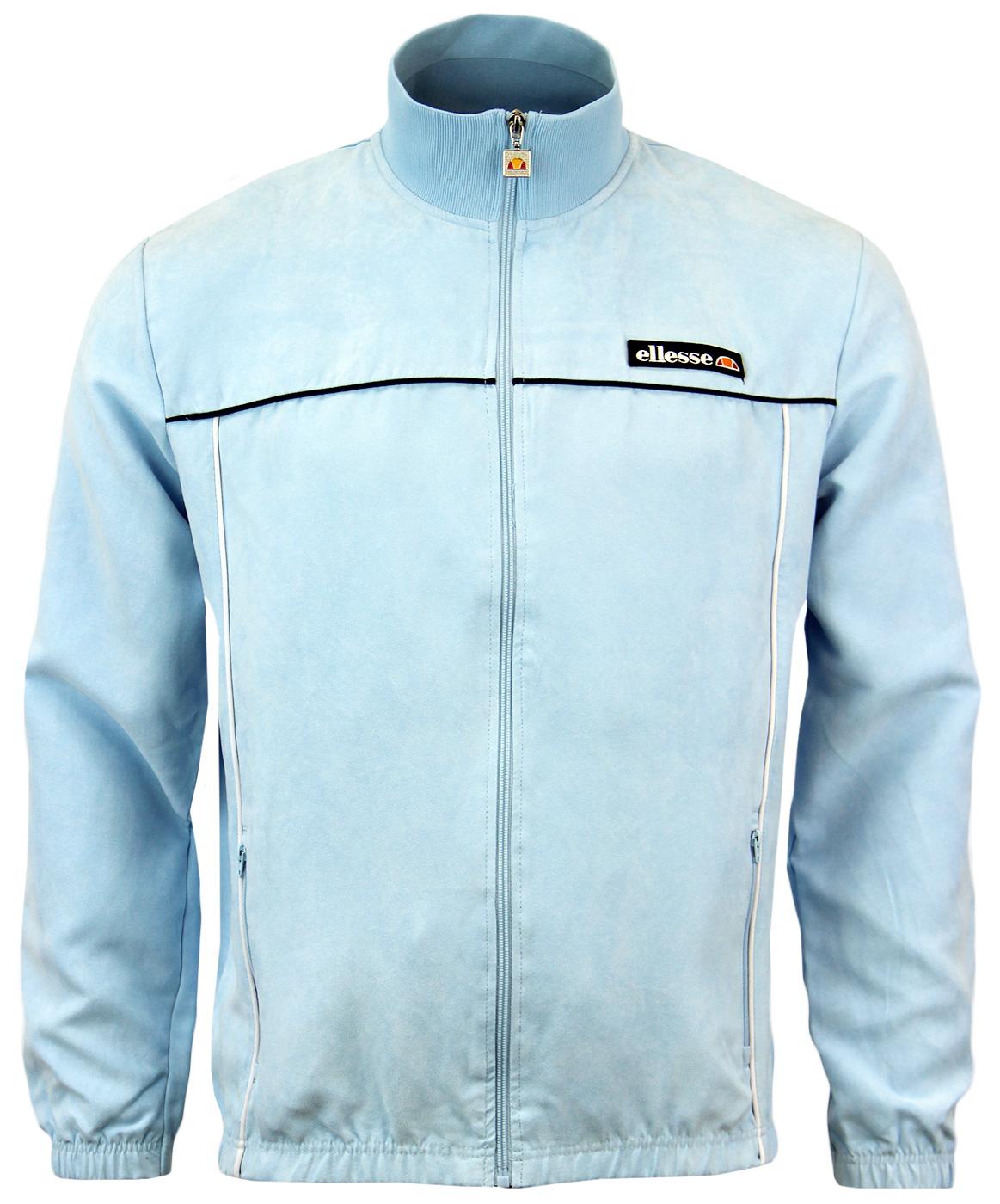 ELLESSE Marzio Retro 1980s Velour Track Jacket in Placid Blue