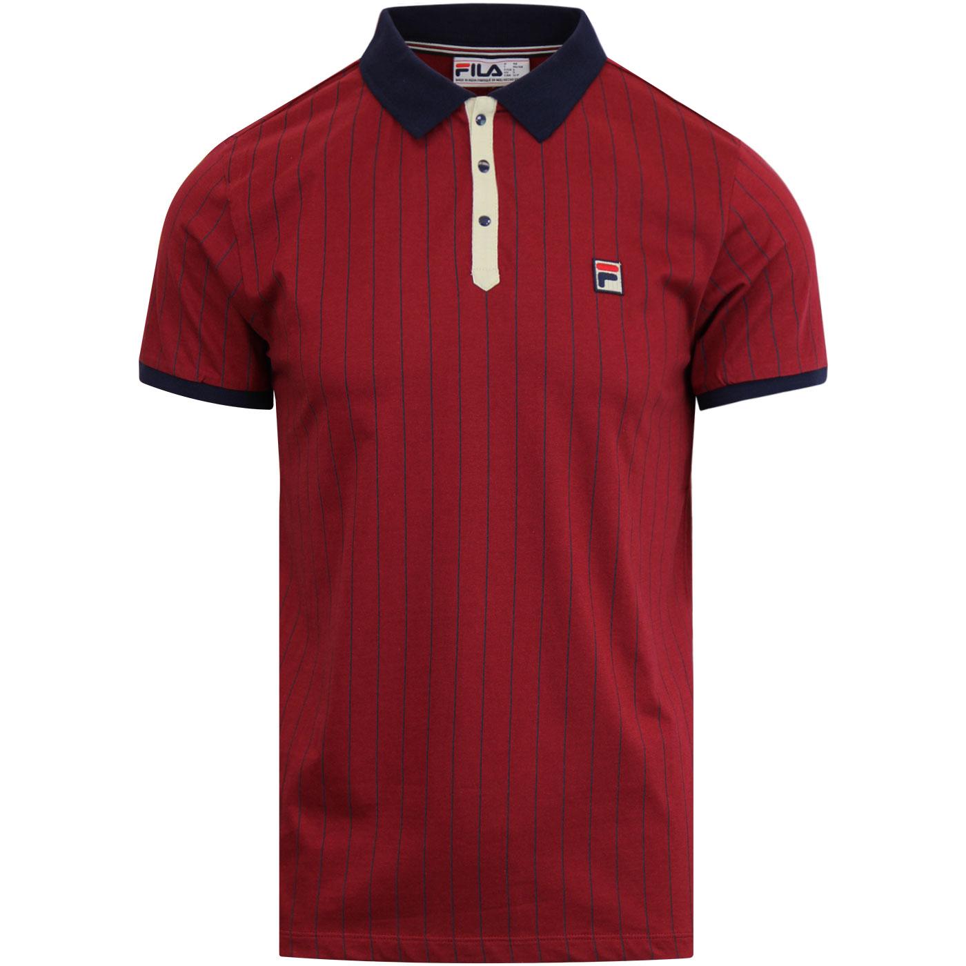 FILA VINTAGE BB1 Retro 70s Borg Tennis Polo Shirt Red