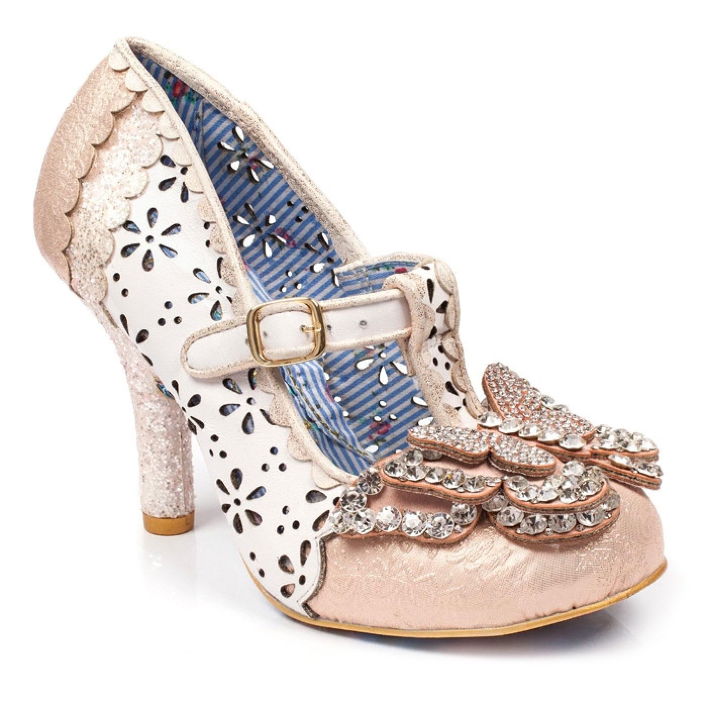 IRREGULAR CHOICE Papillon Butterfly Wedding Heels WHITE