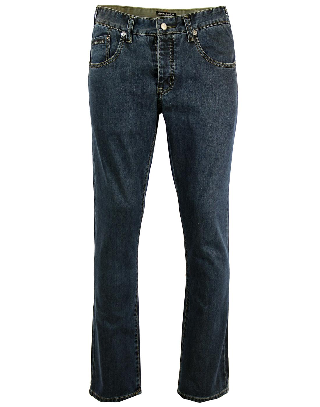 LAMBRETTA Mens Retro Indie Target Pocket Jeans in Overdye