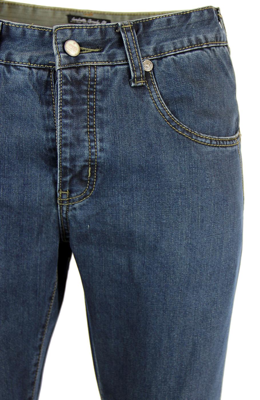LAMBRETTA Mens Retro Indie Target Pocket Jeans in Overdye