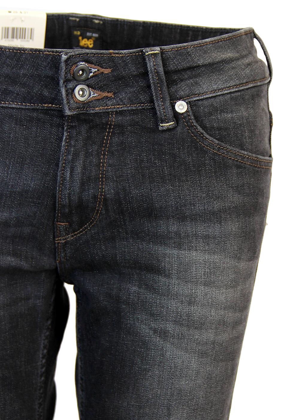 LEE Joliet Retro 70s Stretch Bootcut Jeans in Grey Used Denim