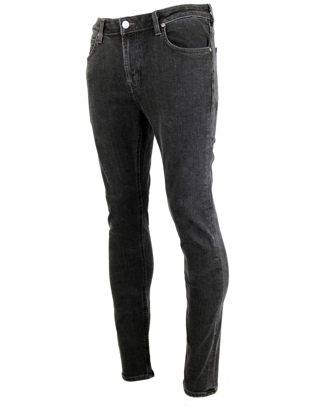 LEE Malone Retro Indie Mod Skinny Drainpipe Jeans in Black Wash