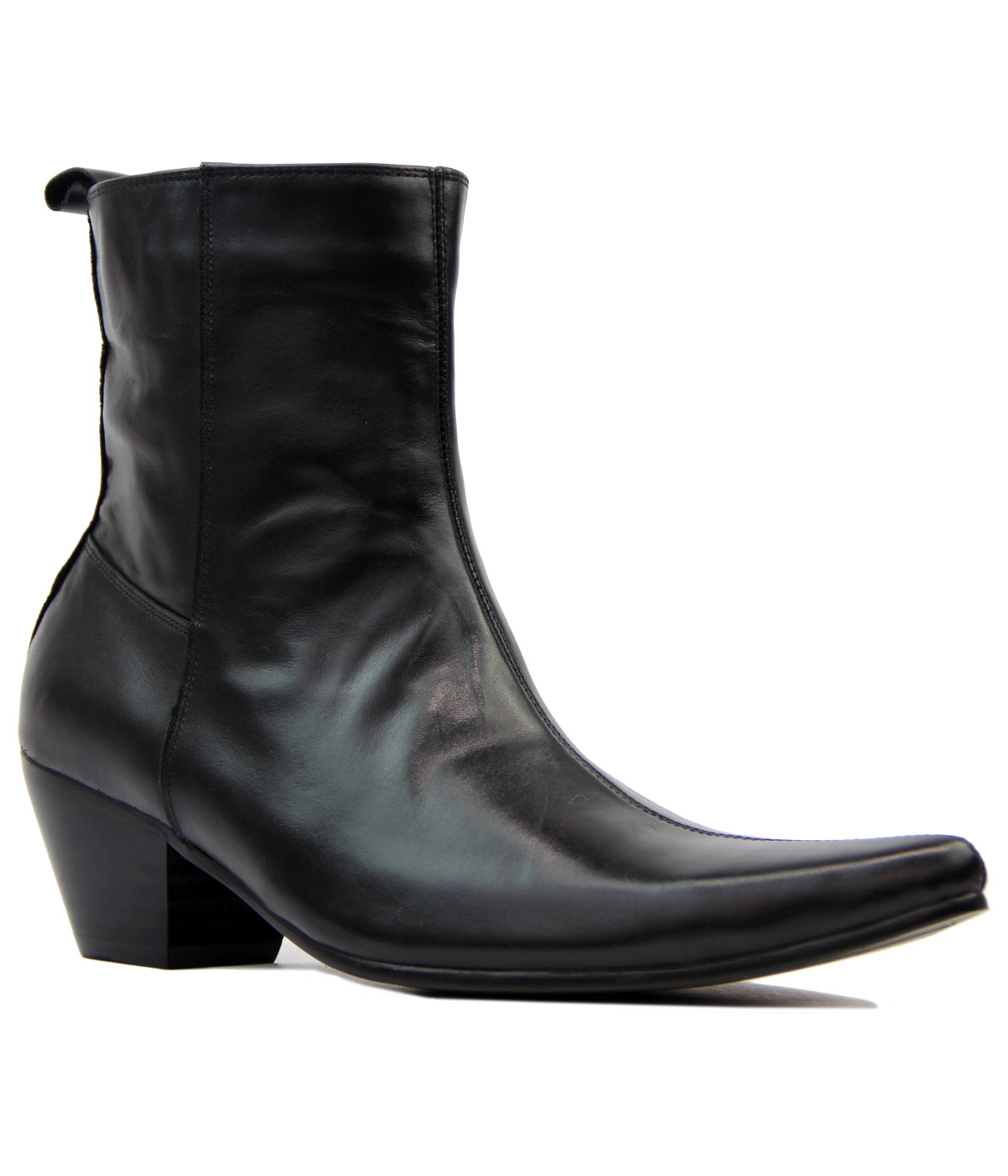 black cuban heel boots