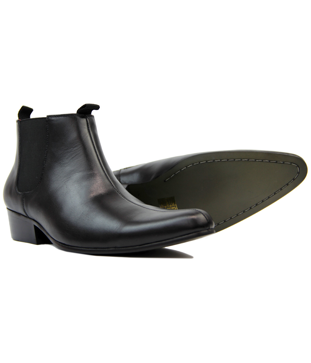 Madcap England Men's 'Lightfoot' Cuban Heel Chelsea Boots in Black Leather