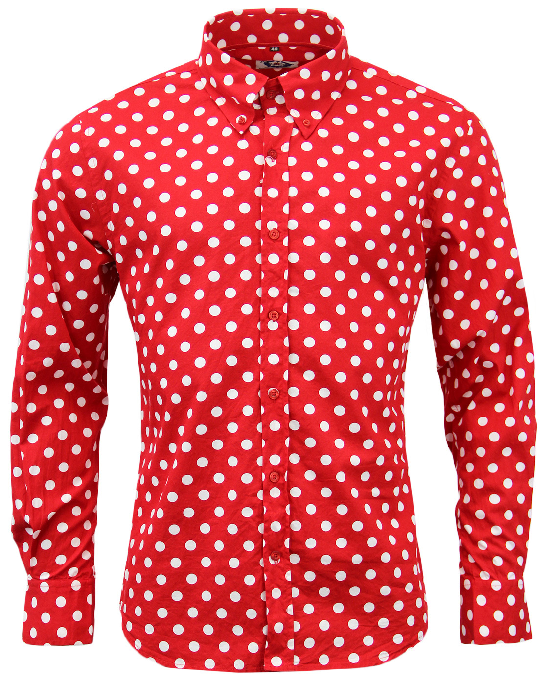 Madcap England Mens Penny Dot Lane Polka Dot Mod Shirt In Redwhite 6108