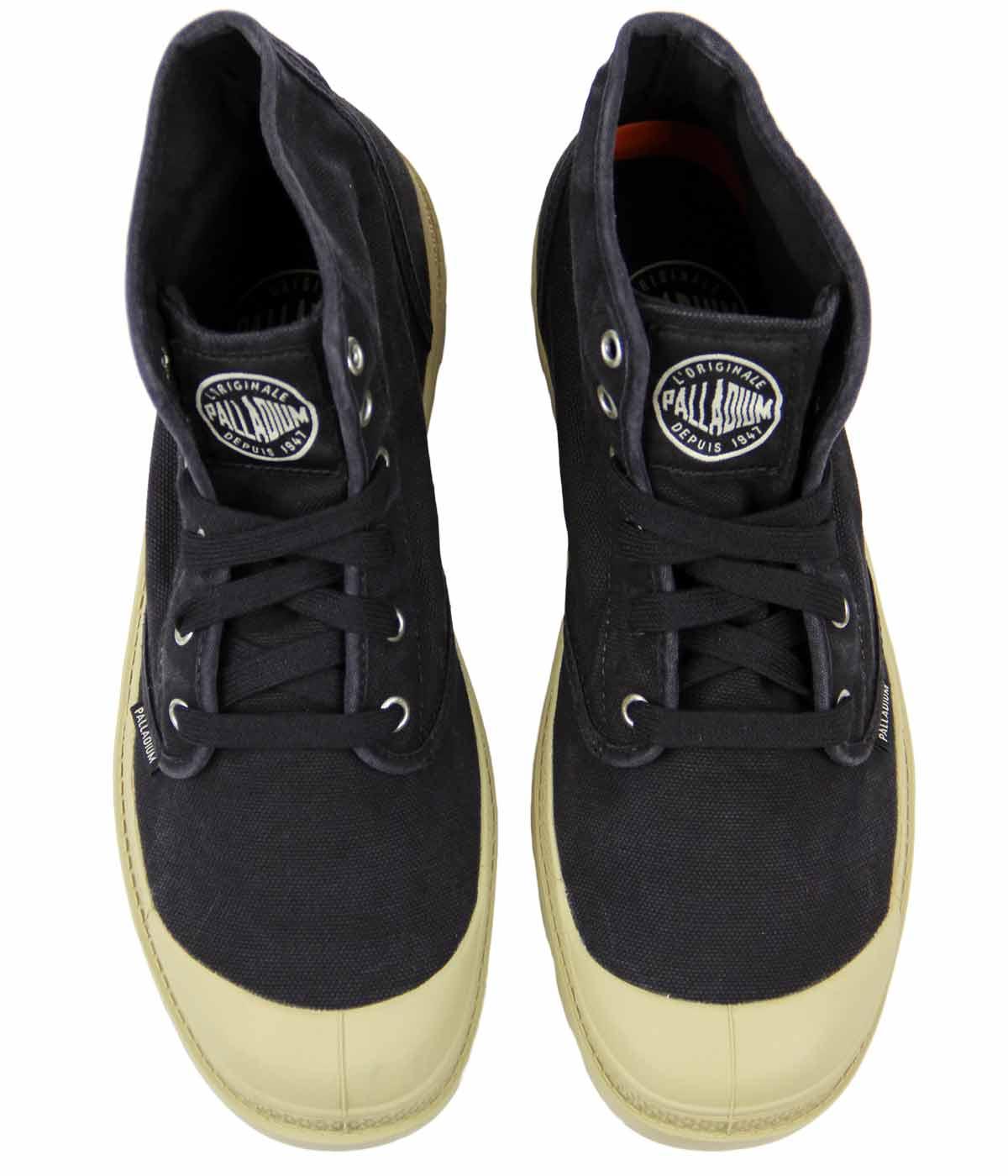 palladium black canvas boots