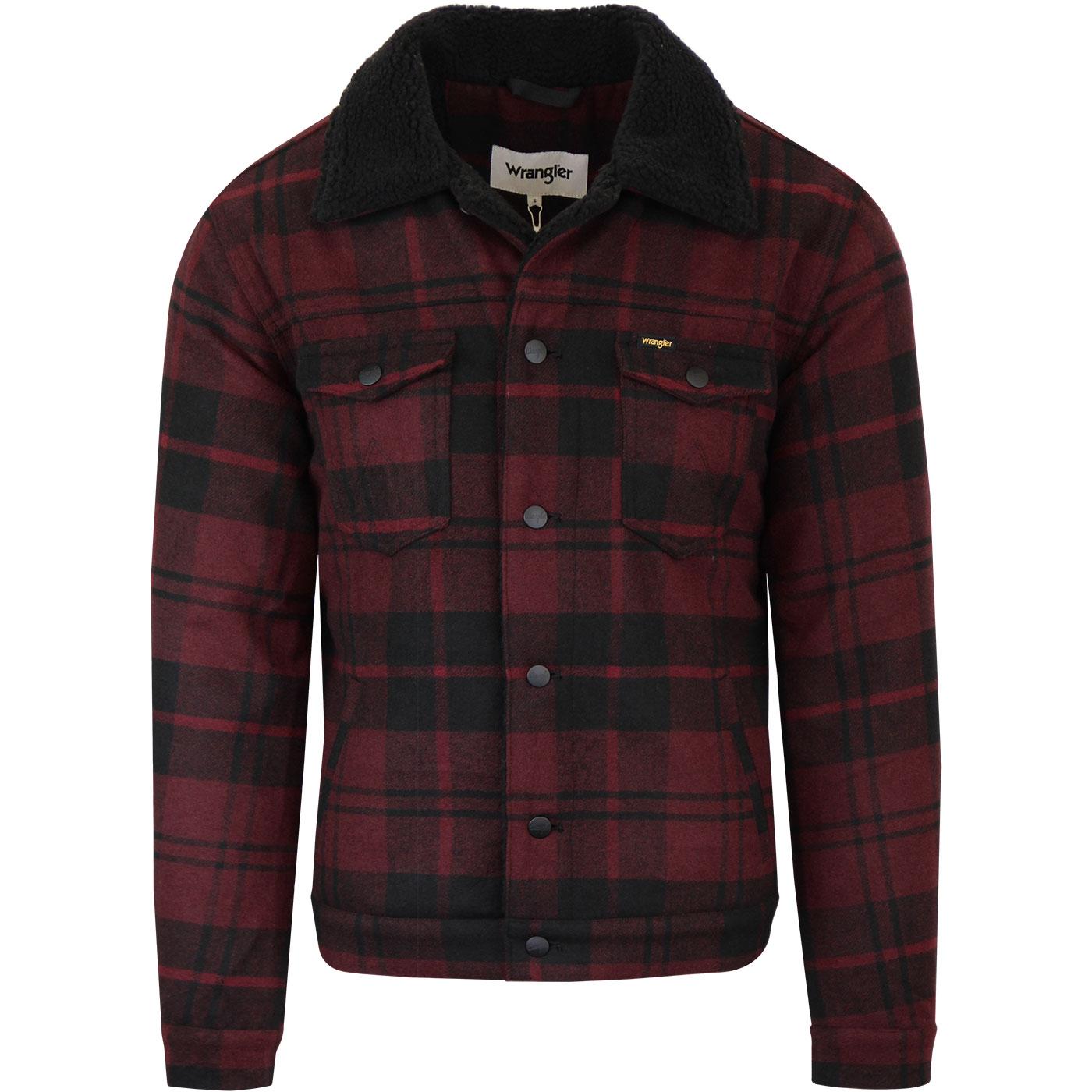 WRANGLER Wool Sherpa Lined Trucker Jacket Madder Brown