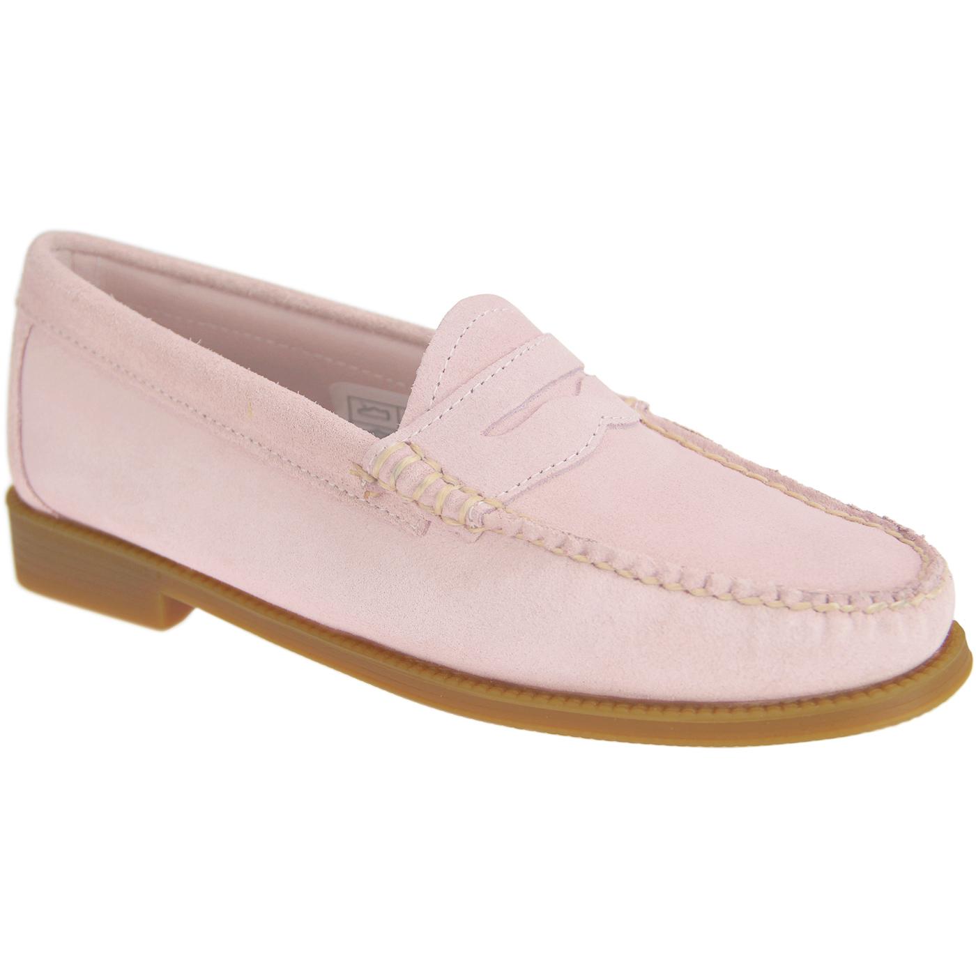 BASS WEEJUNS Women's Retro Suede Penny Loafers in Pink