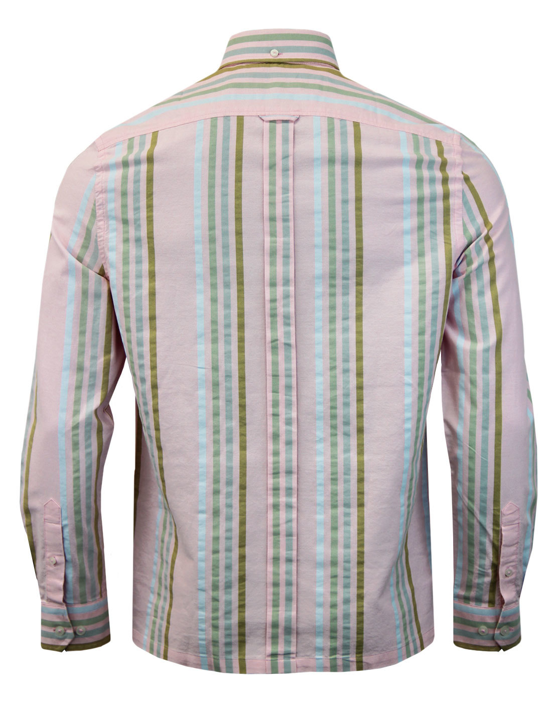 BEN SHERMAN Mens 60s Mod Archive Print Candy Stripe Shirt in Pink