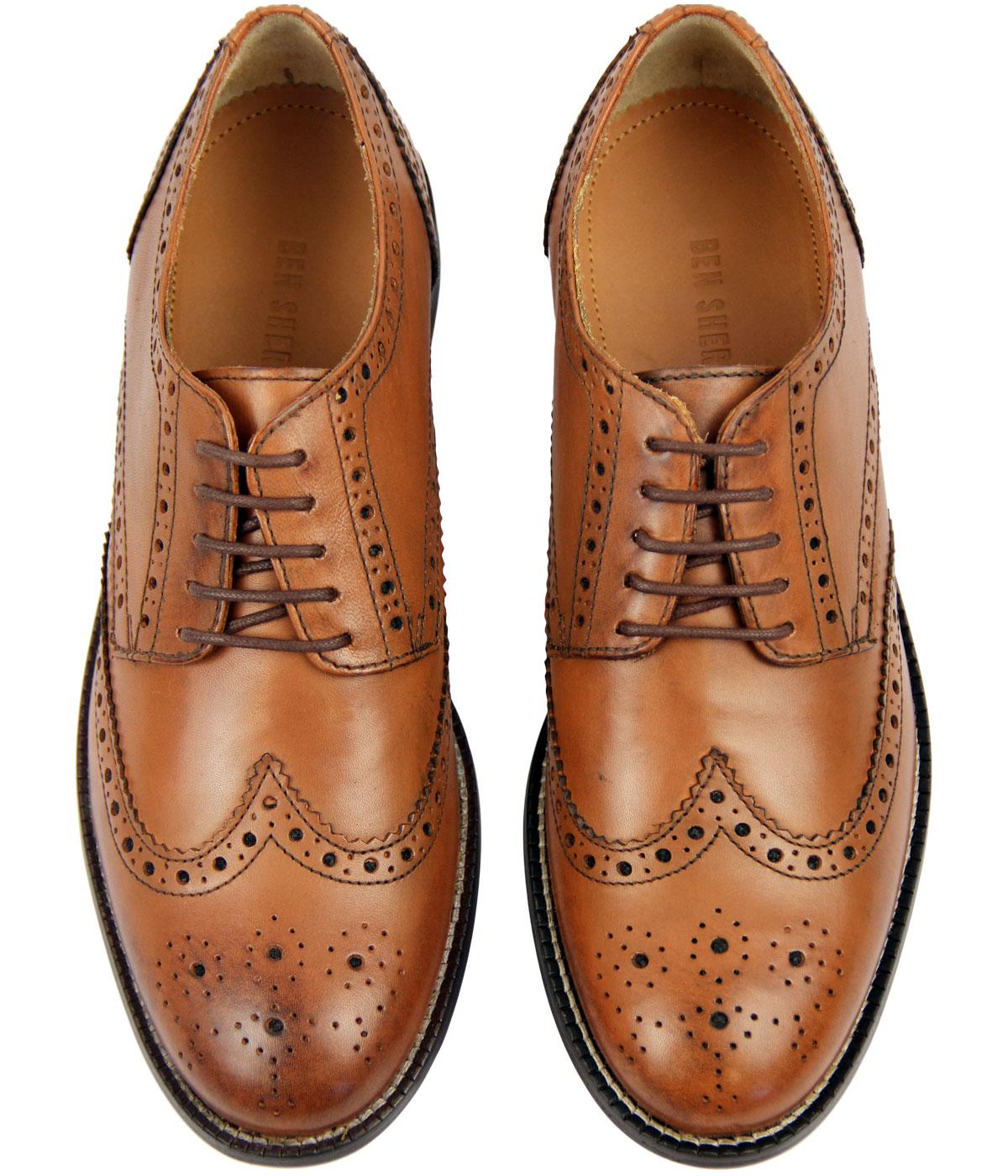 BEN SHERMAN Ista Retro Mod Classic Short Wing Tip Brogues Shoes