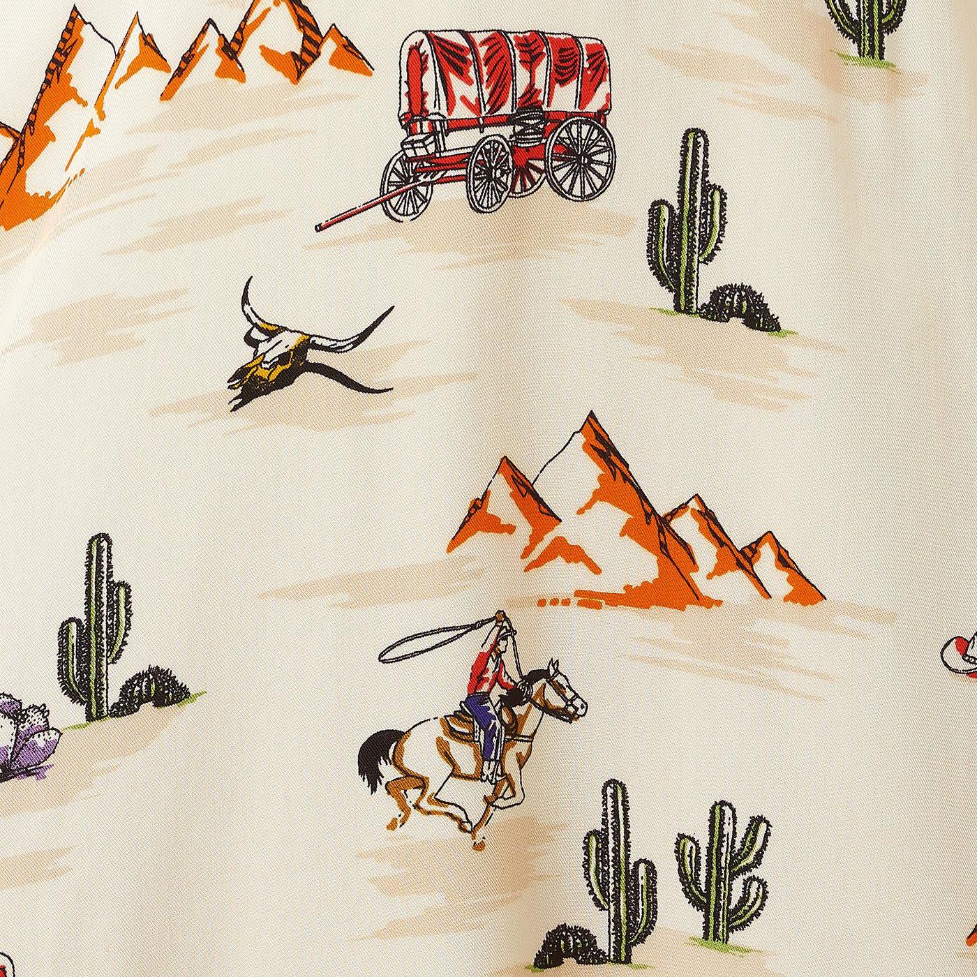 Wild West printed fabric of Carrie Vintage Cowboy tea dress