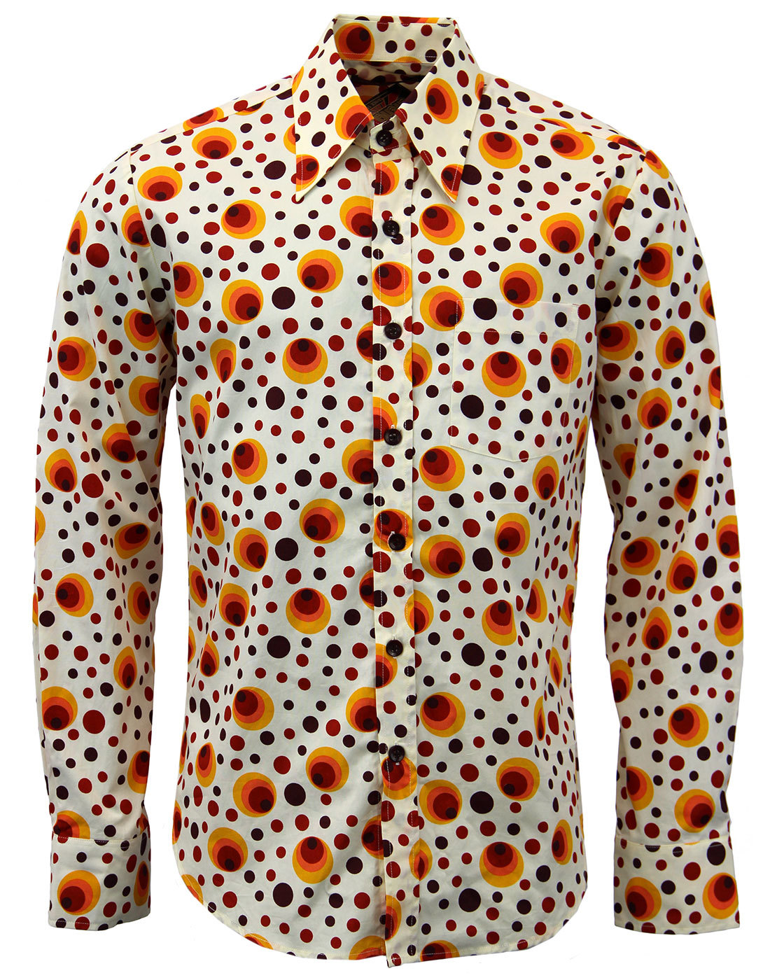 CHENASKI Dot Shirt | Retro Seventies Mod Op Art Psychedelic Mens Shirt