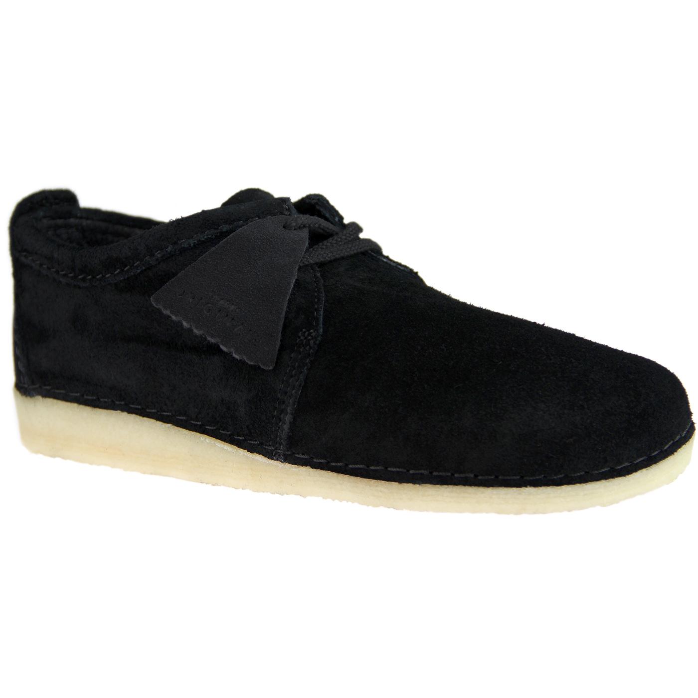 clarks ashton black suede