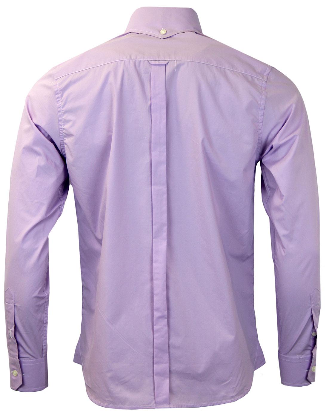 DAVID WATTS Retro 1960s Mod Spearpoint Collar Shirt in Lilac