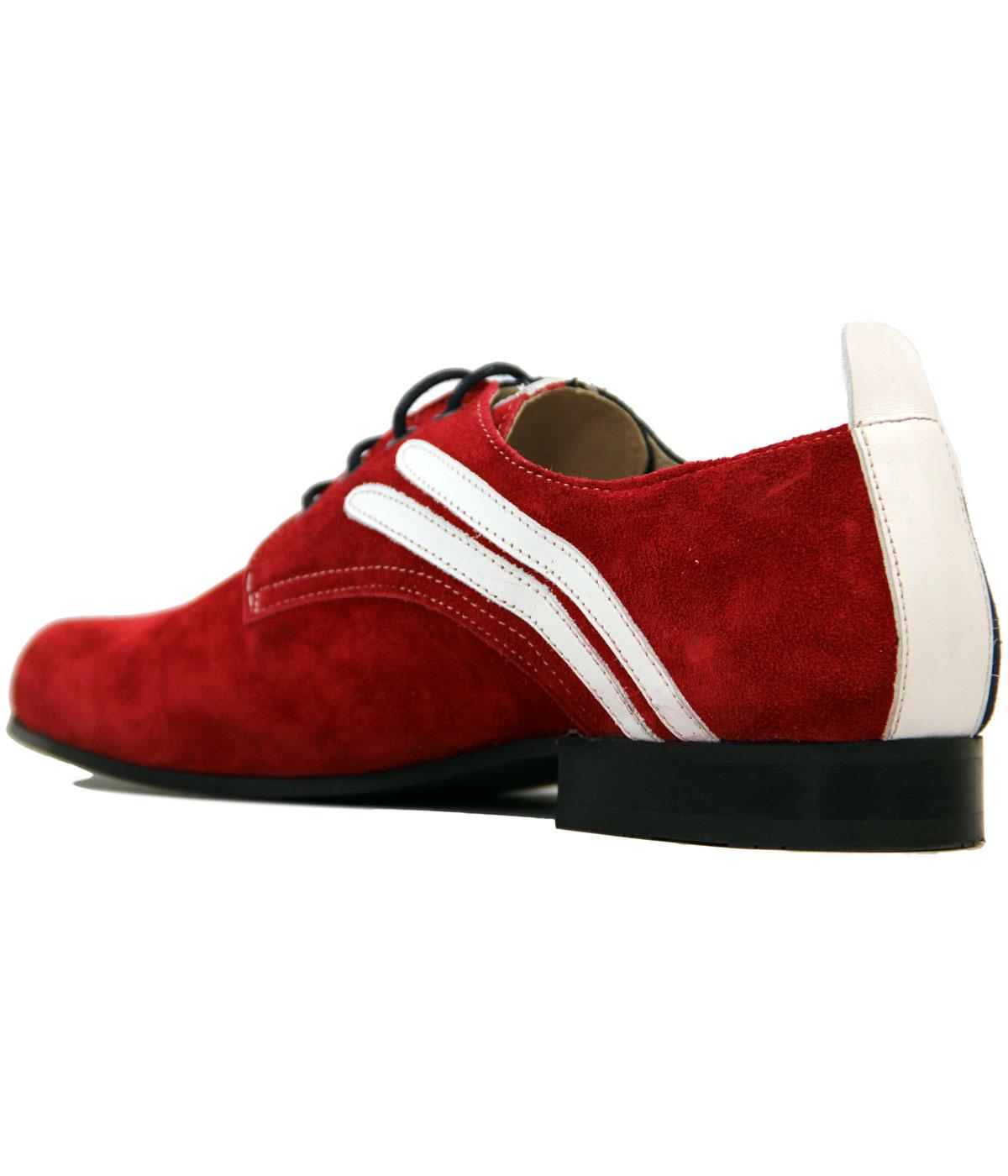 Delicious Junction Rifle Retro Mod Suede Badger Shoes Red/White