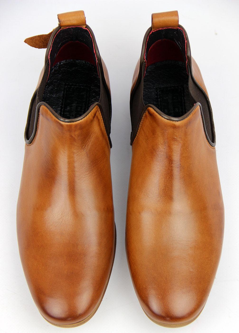 DELICIOUS JUNCTION Kings Road 60s Mod Low Chelsea Boots Tan