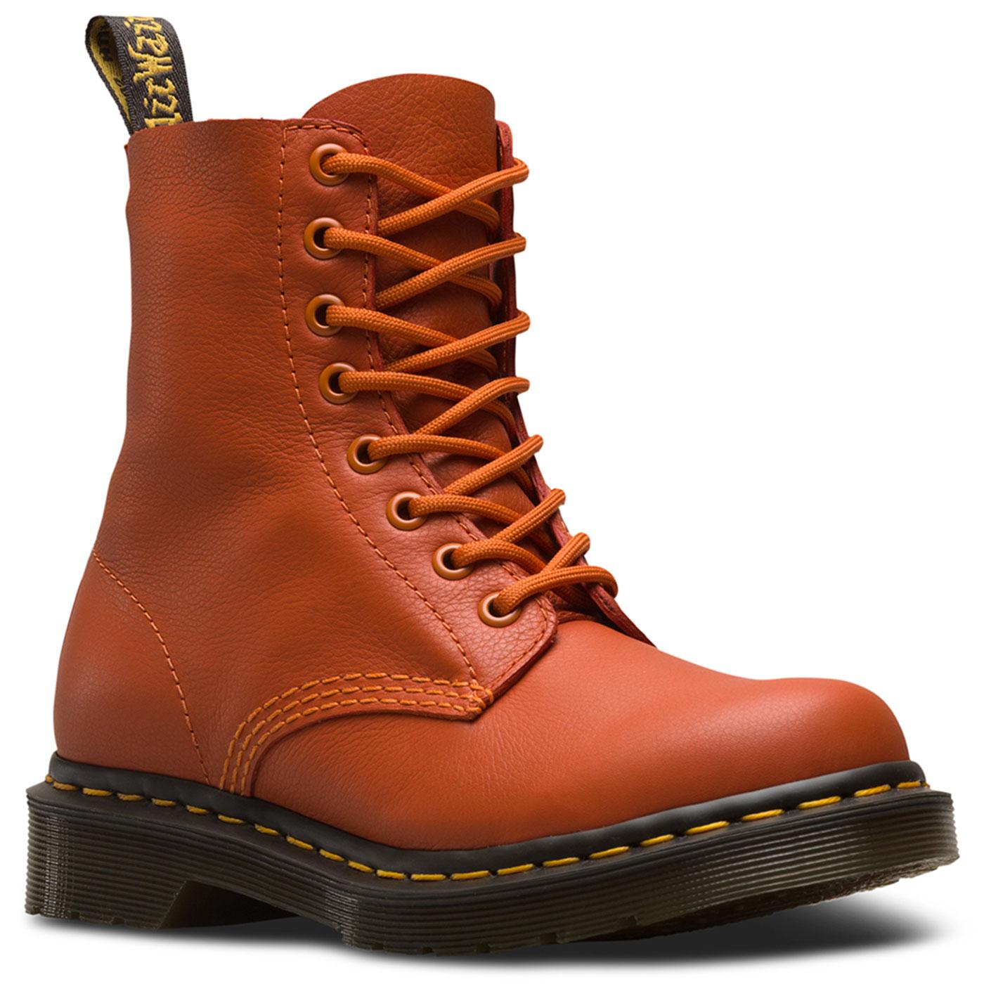 DR MARTENS Pascal Virginia Burnt Orange Retro 1460 Boots