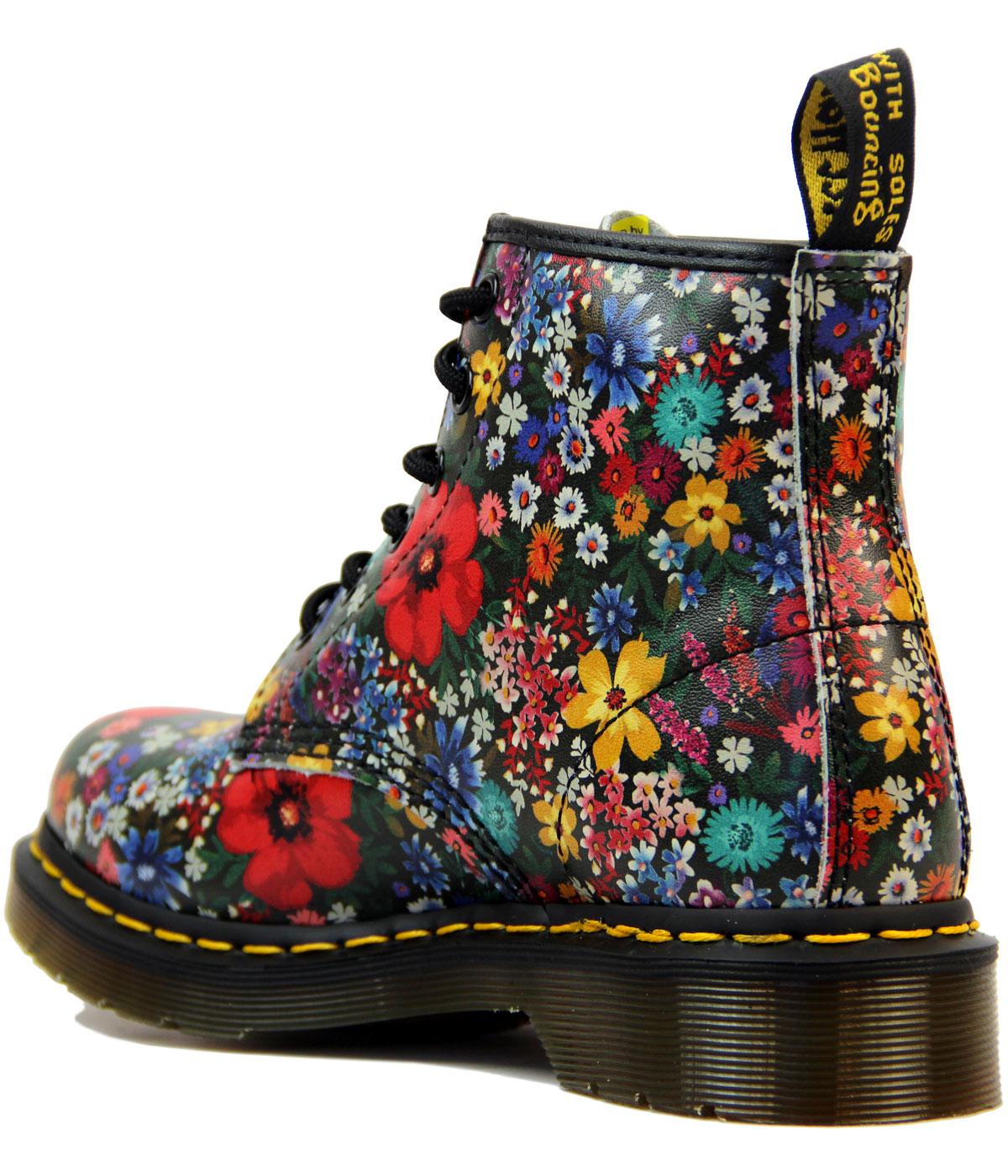 DR MARTENS 101 Retro Mod Wanderlust Floral Boots in Black