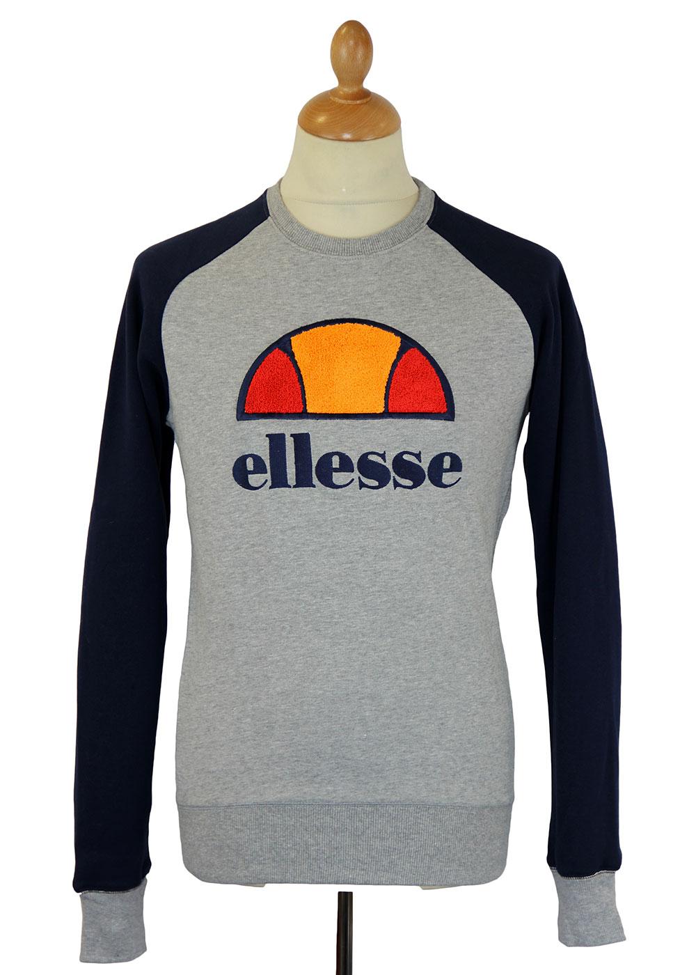 ELLESSE Capannori Retro 70s Indie Classic Crew Neck Sweater Grey