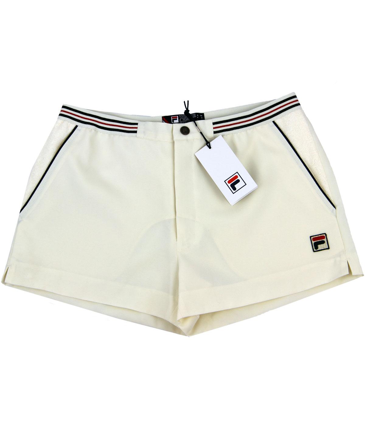 FILA VINTAGE High Tide 2 Retro 70s Indie Tennis Shorts Gardenia