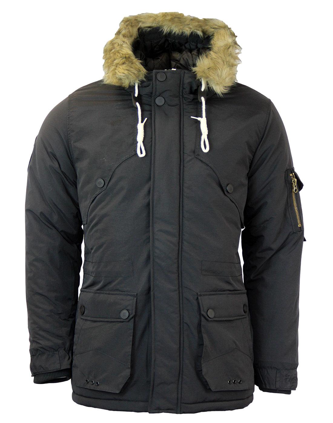 FLY53 Excalibur Mod Fishtail Parka Jacket in Athracite