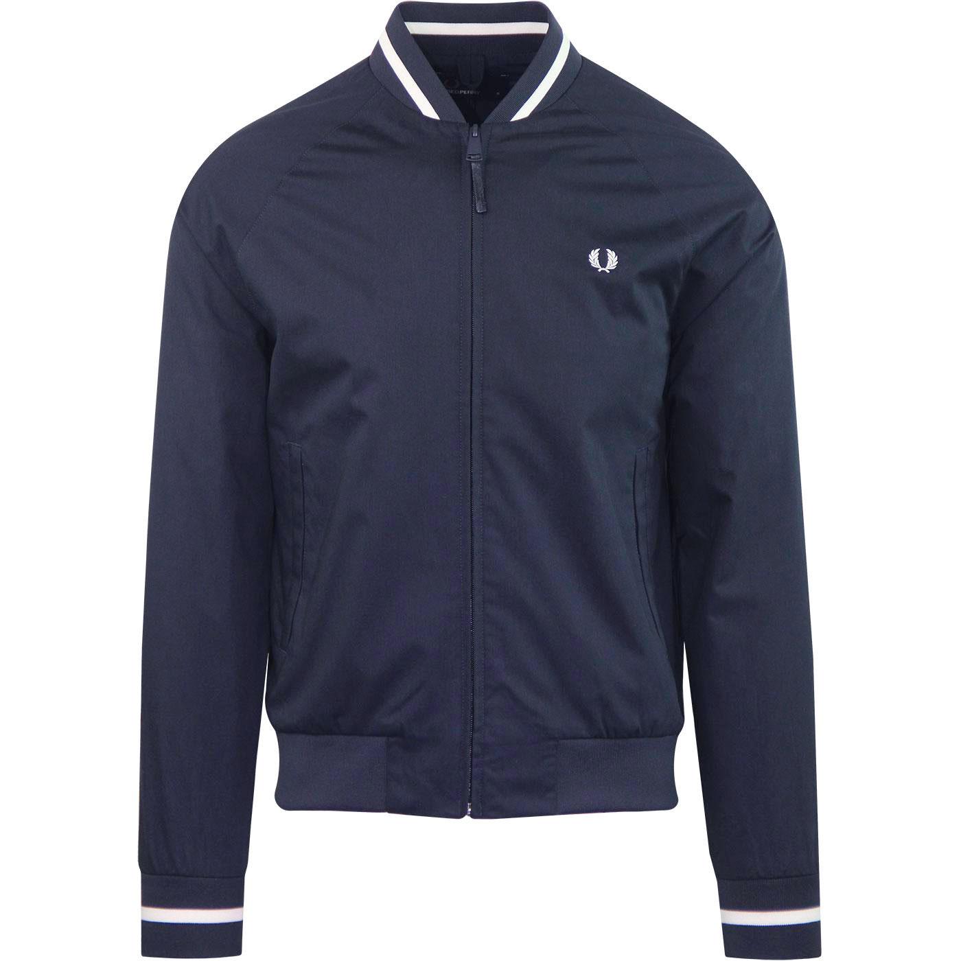 FRED PERRY Men's Retro Mod Tennis Bomber Jacket in Navy