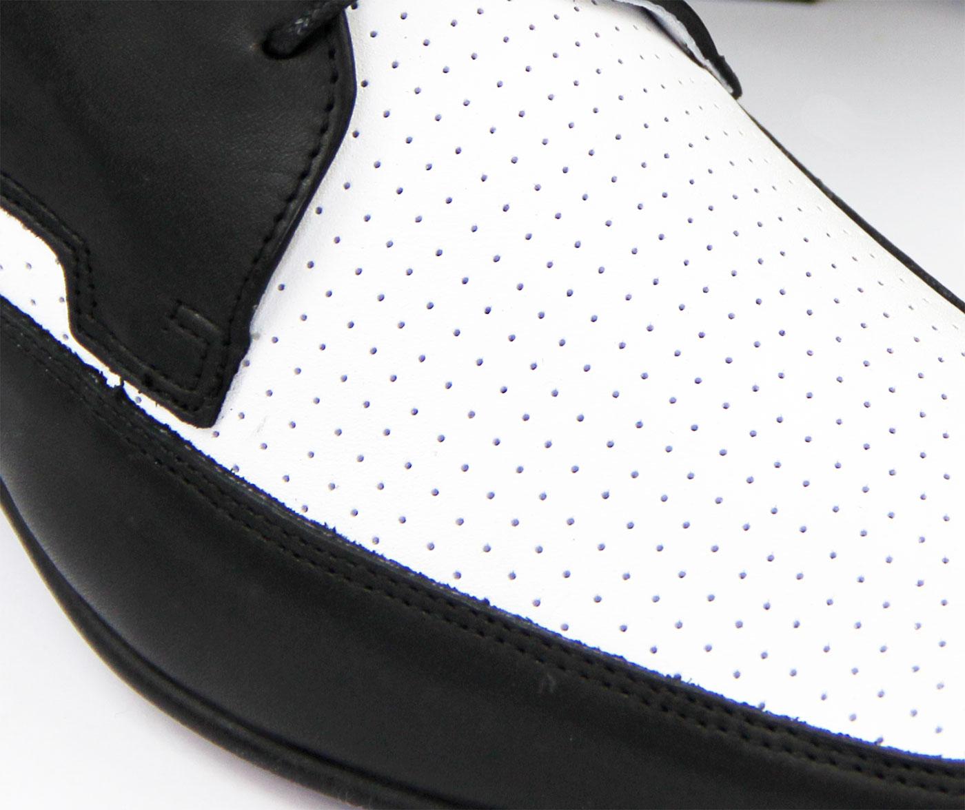 Jam Gibson Shoes | Retro Mod 2-Tone Black and White Mens Gibson Shoes