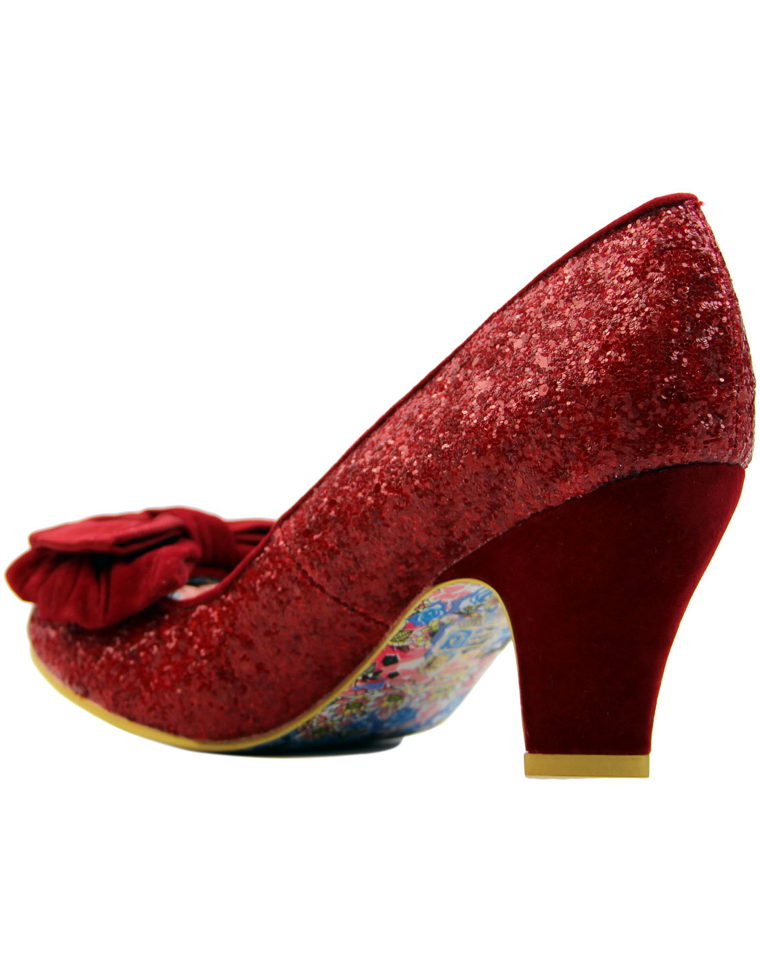 IRREGULAR CHOICE Ban Joe Retro 50s Vintage Red Glitter Bow Heels