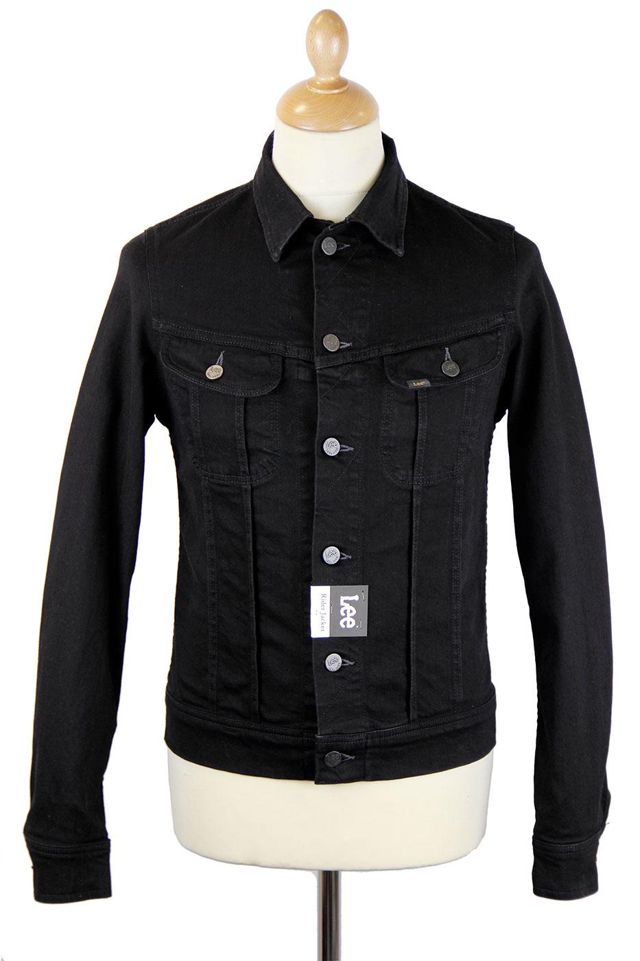 LEE Rider Retro Sixties Mod Clean Black Slim Denim Jacket