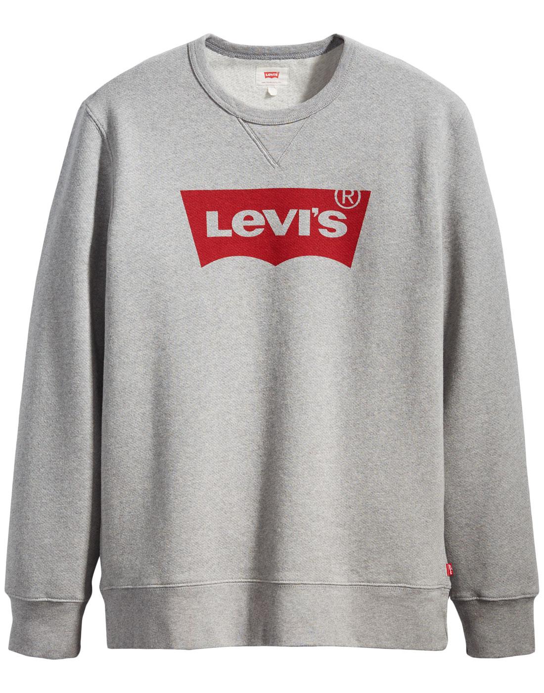 LEVI'S Retro 70s Batwing Logo Graphic Sweatshirt in Grey Heather