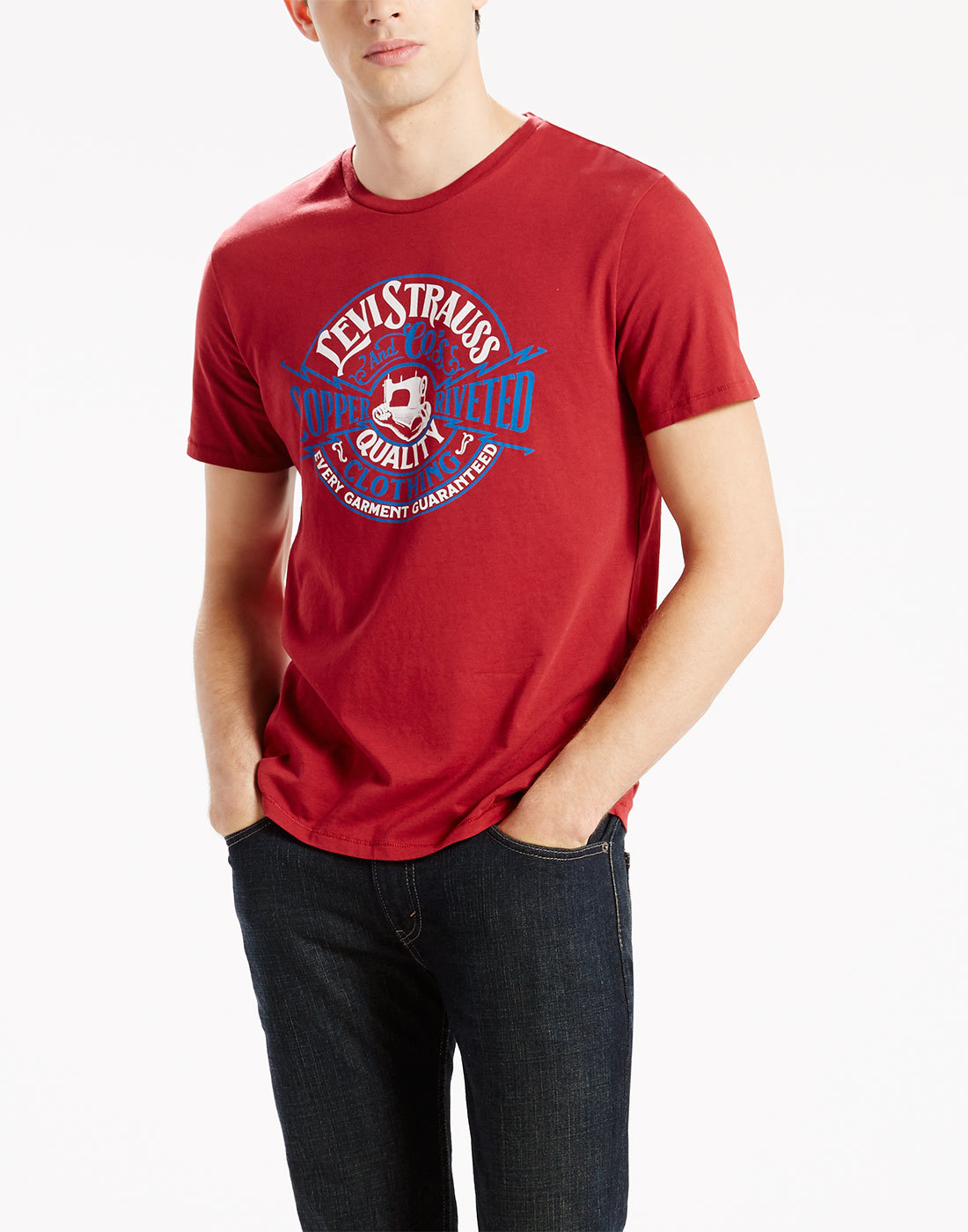 LEVI'S® Retro Indie Levi Strauss Rivet Logo T-Shirt in Red