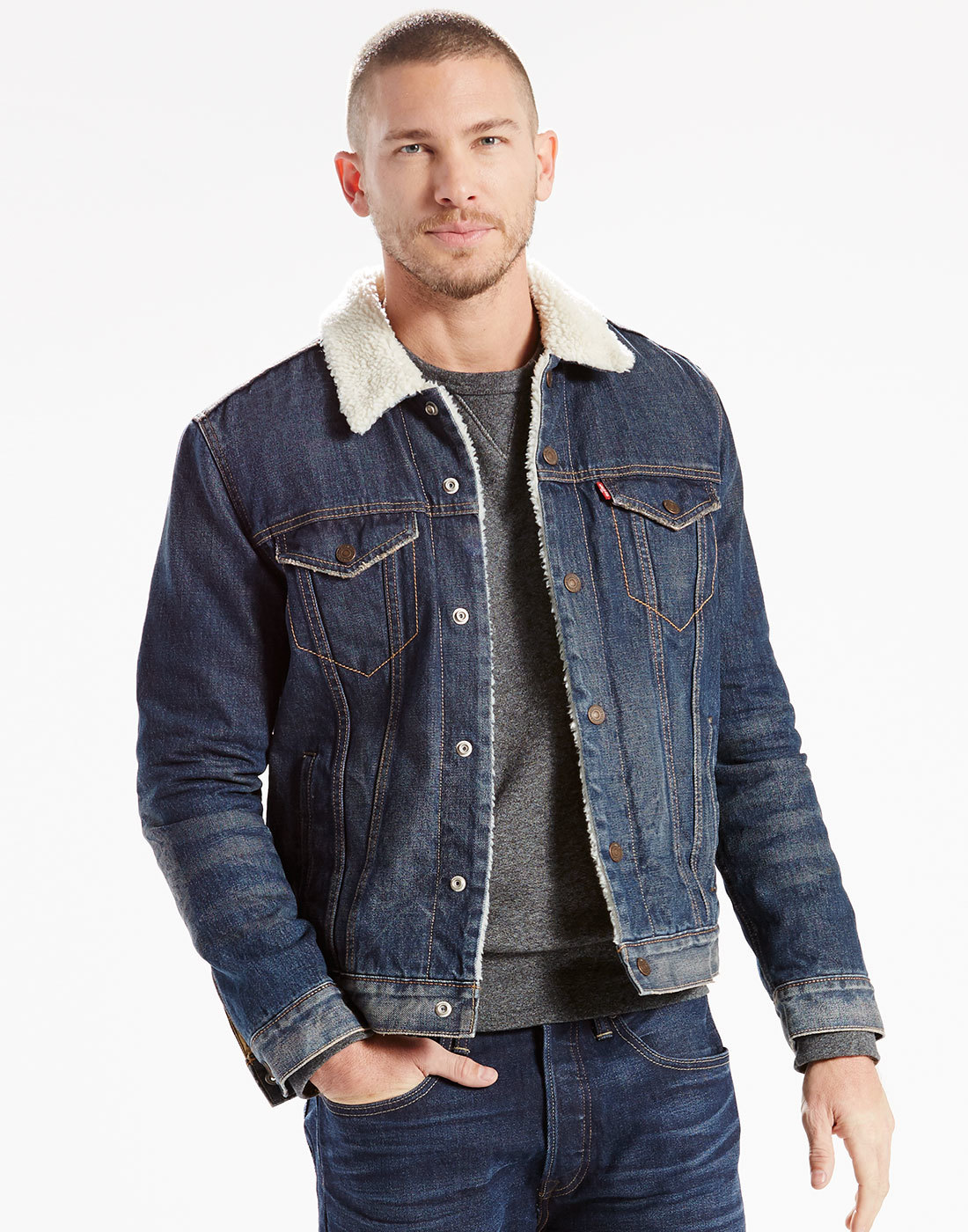 LEVI'S® Retro 70s Denim Type 3 Sherpa Trucker Jacket Lucky Town