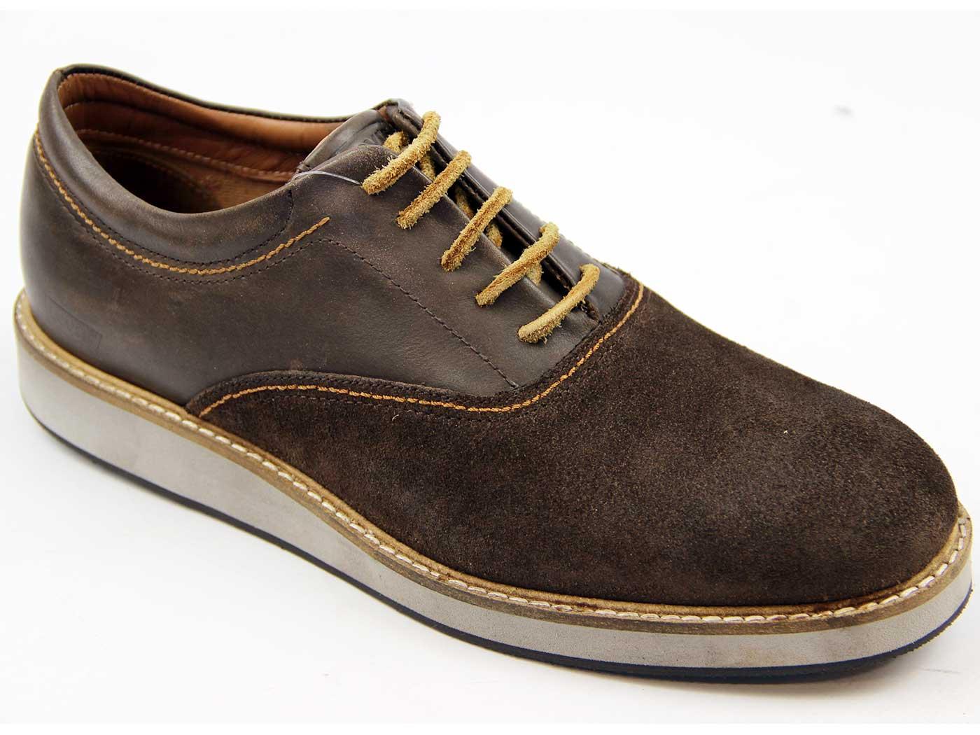 LEVI'S® Retro Indie Mod Suede & Leather Oxford Shoes Dark Brown