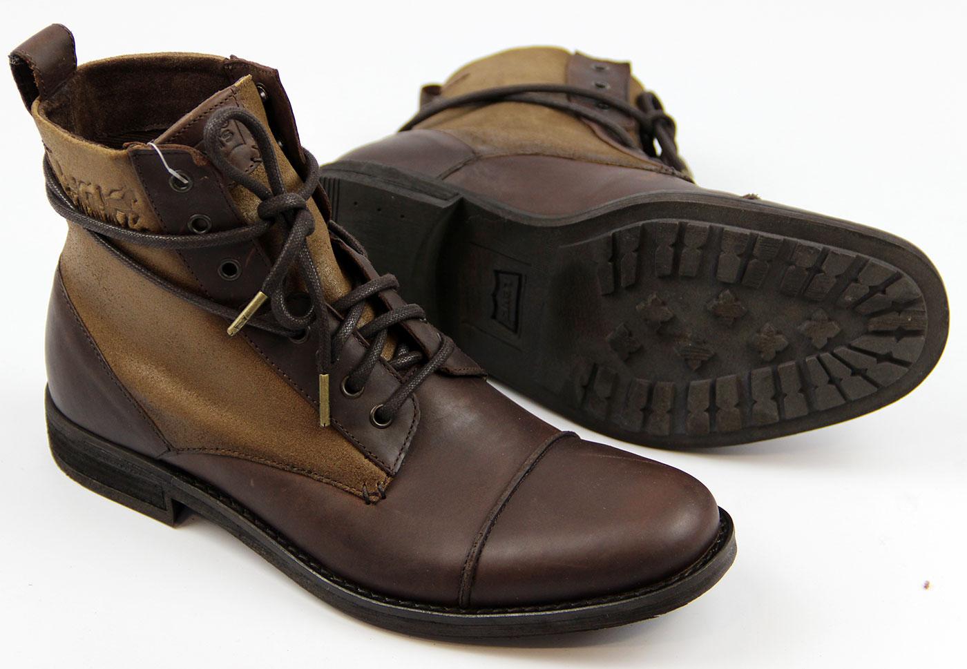 levis mens boots brown