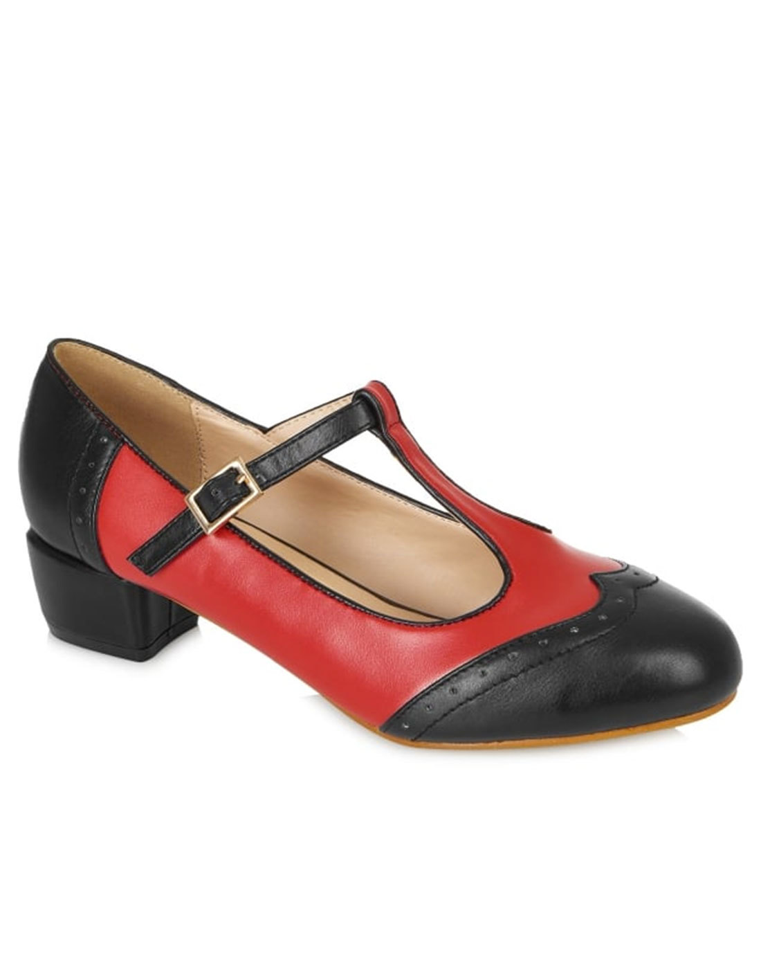 LULU HUN Georgia Retro Mod 60's Spectator Shoes in Black/Red