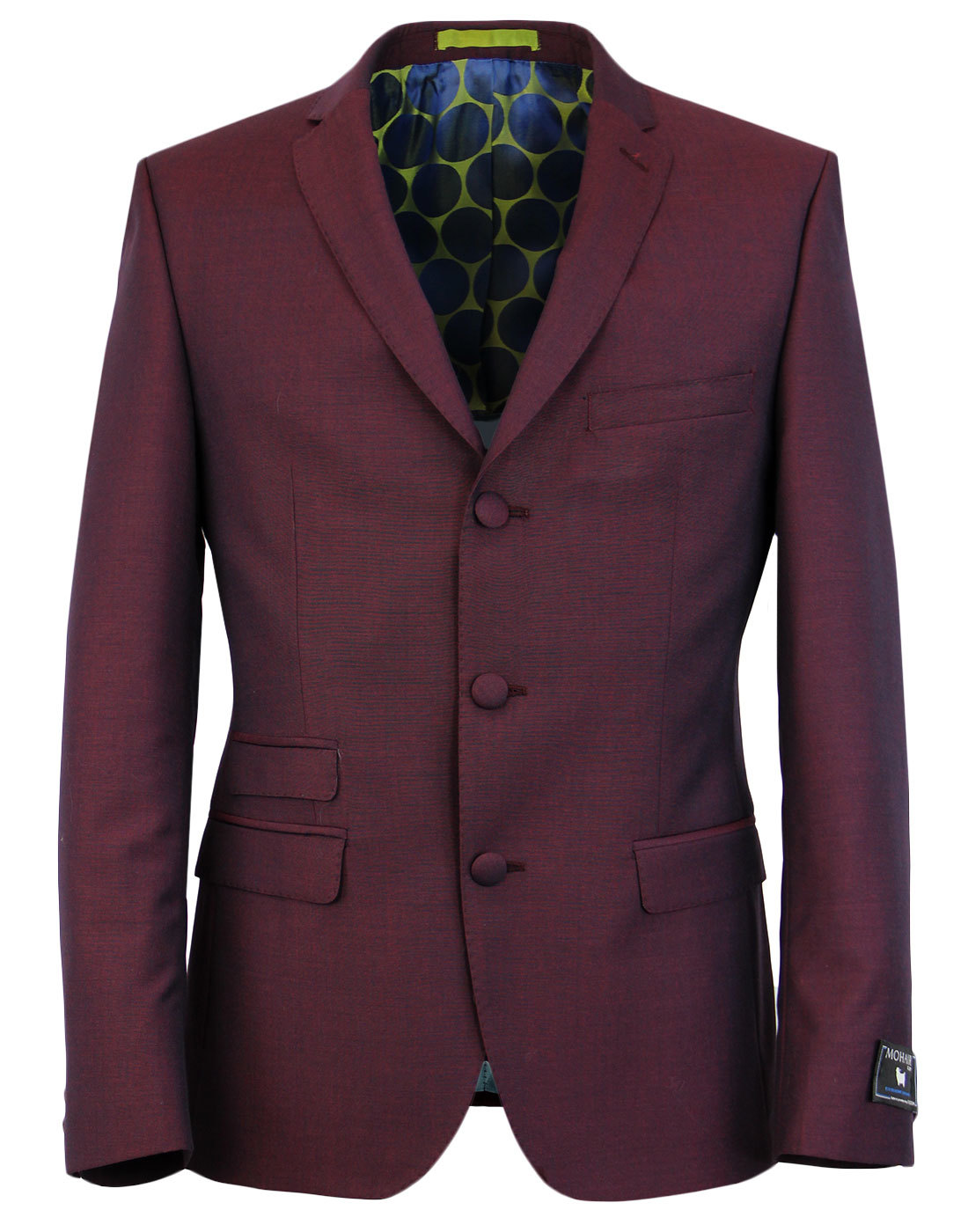 madcap england 60s mod mohair suit jacket burgundy