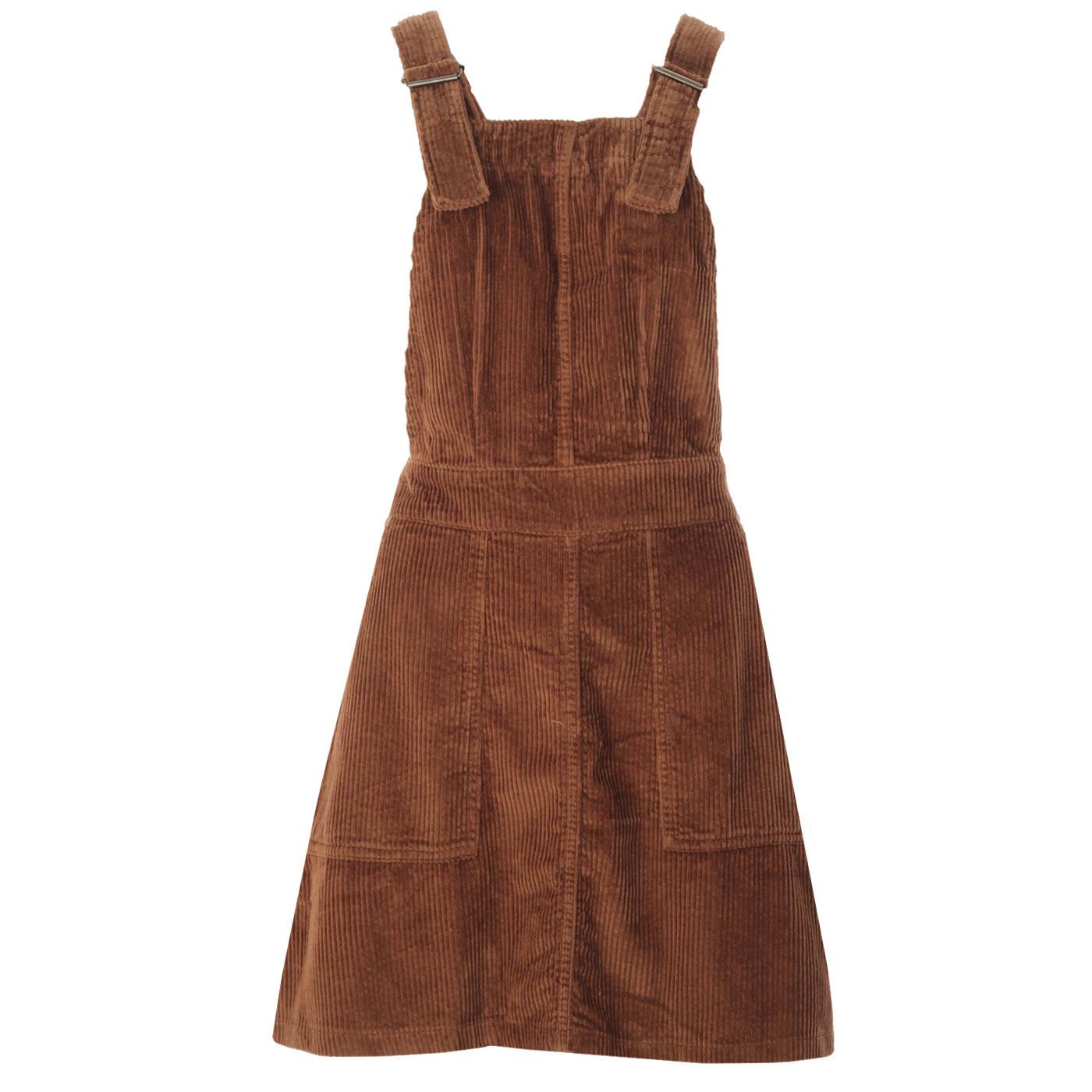 tan corduroy pinafore dress