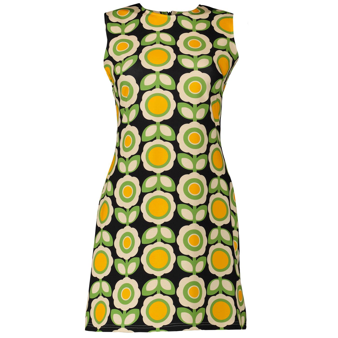 Madcap England Daytripper 1960s Mod Shift Dress in Daydream Flower print