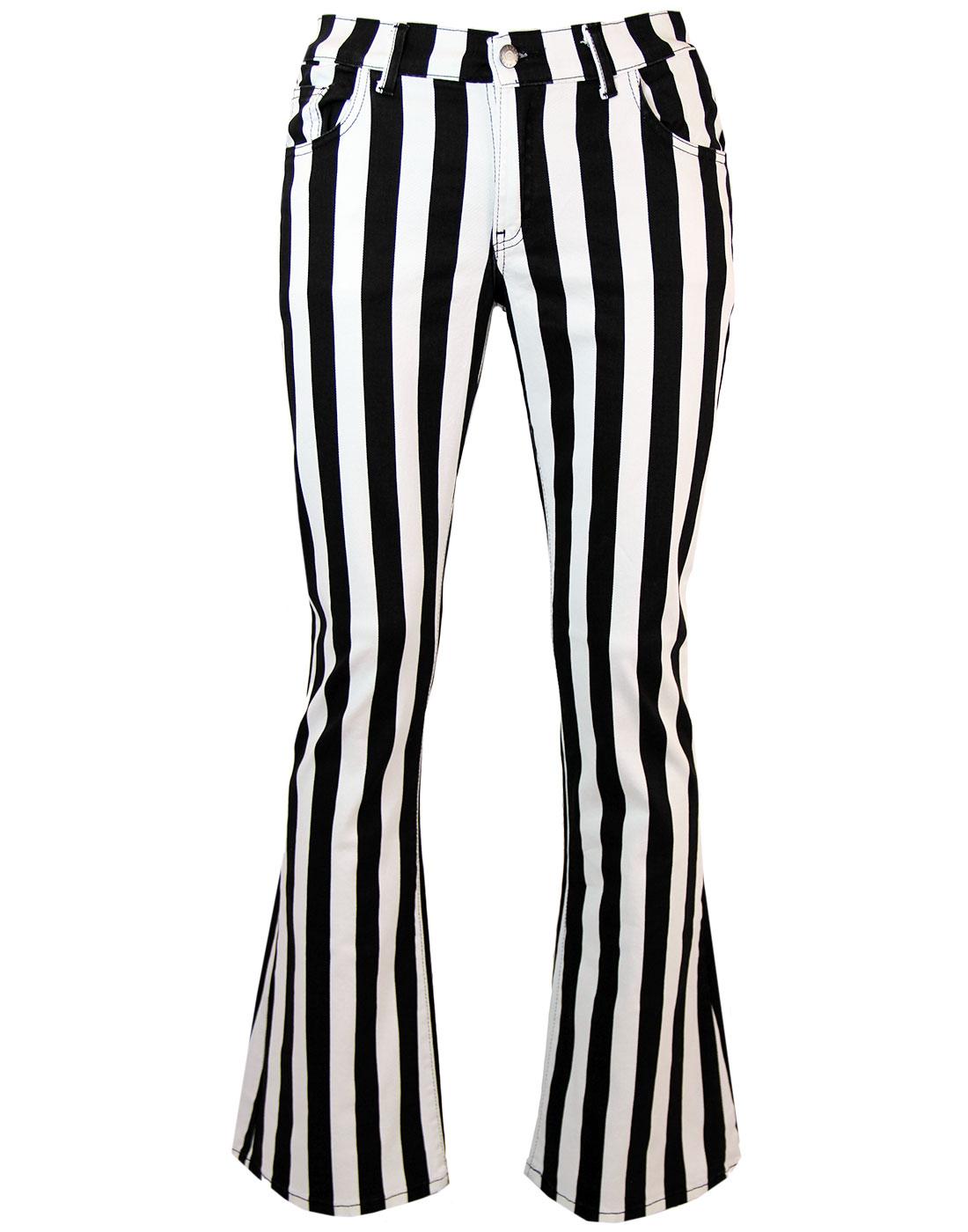 striped bootcut pants