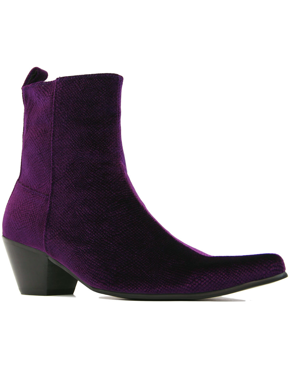 purple chelsea boots