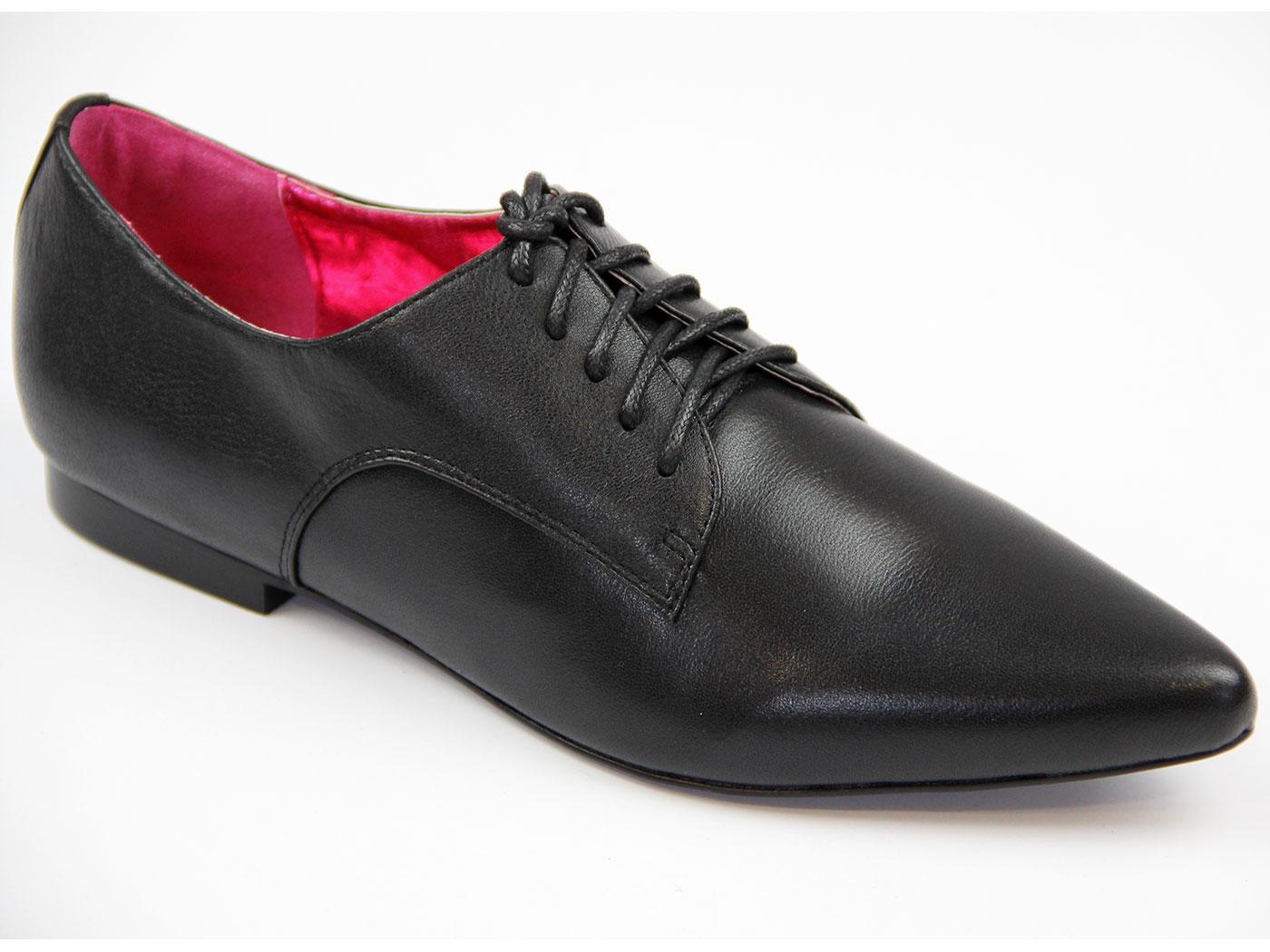 mens black leather pointed winklepicker shoes