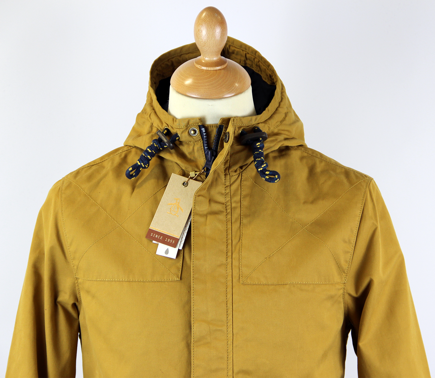 ORIGINAL PENGUIN Retro Mod Casual Parka Mountain Coat Golden