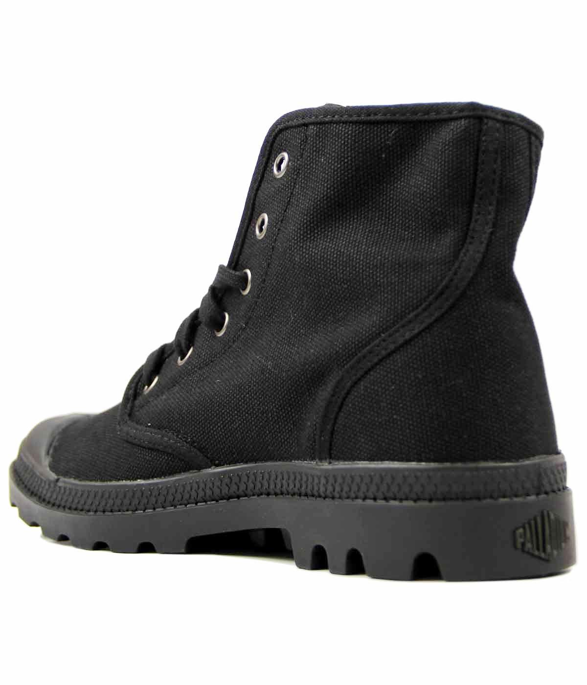 palladium black canvas boots